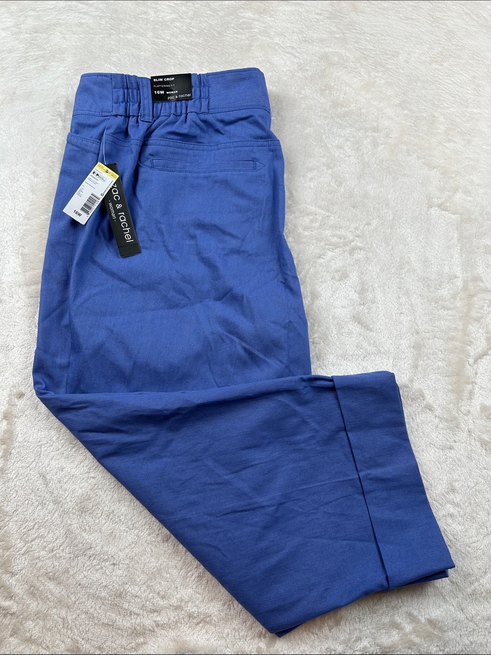 Zac & Rachel Size 16W Cropped Slim Ankle Pants in Blue | Everyday | Comfort